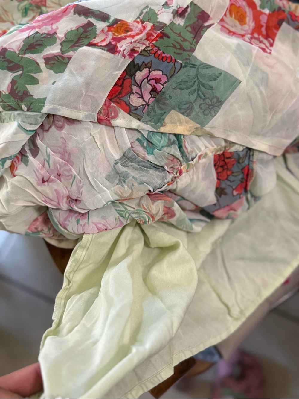 Anthropologie Chiffon Shift Patchwork Midi  Dress - Picture 8 of 9